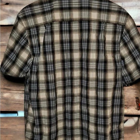 Carhartt Mens Medium Plaid Flannel Short Sleeve Shirt Blue Size M - Picture 3 of 3